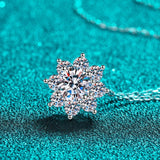 1 Carat Moissanite Floral-Shaped Pendant Necklace - Crazy Like a Daisy Boutique
