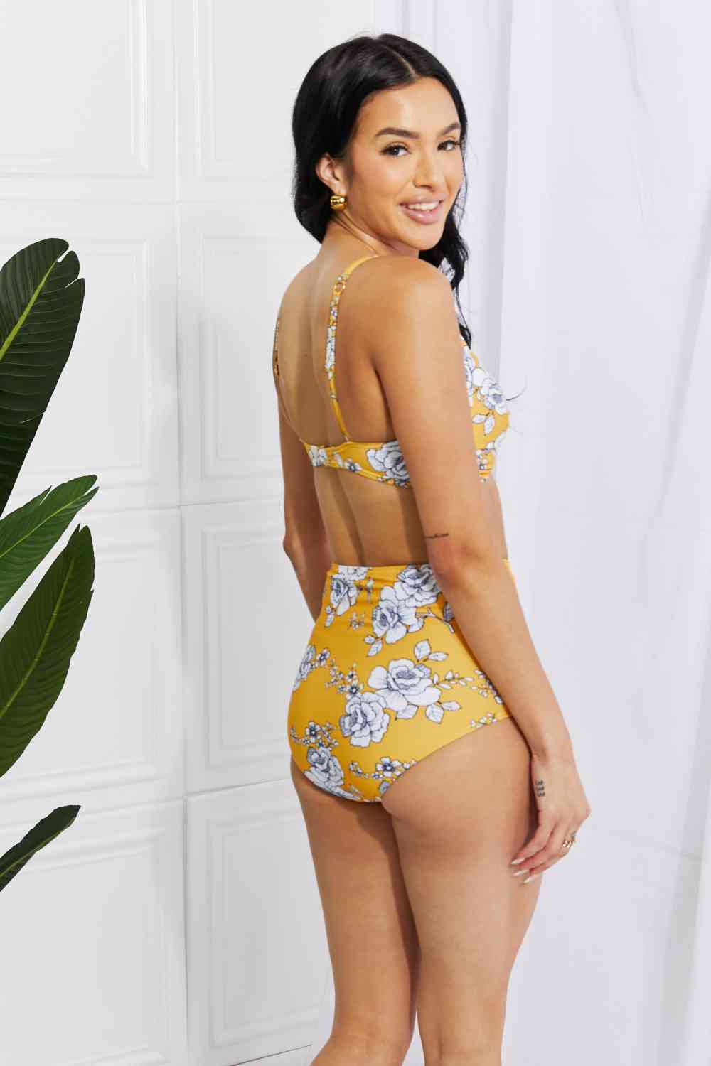 Marina West Swim Take A Dip Twist High-Rise Bikini in Mustard - Crazy Like a Daisy Boutique #