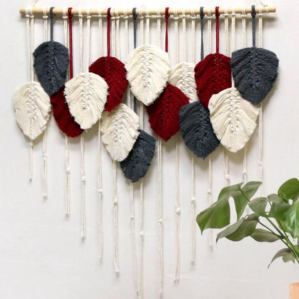 Hand-Woven Feather Macrame Wall Hanging - Crazy Like a Daisy Boutique #