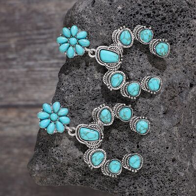 Artificial Turquoise Alloy Dangle Earrings - Crazy Like a Daisy Boutique #