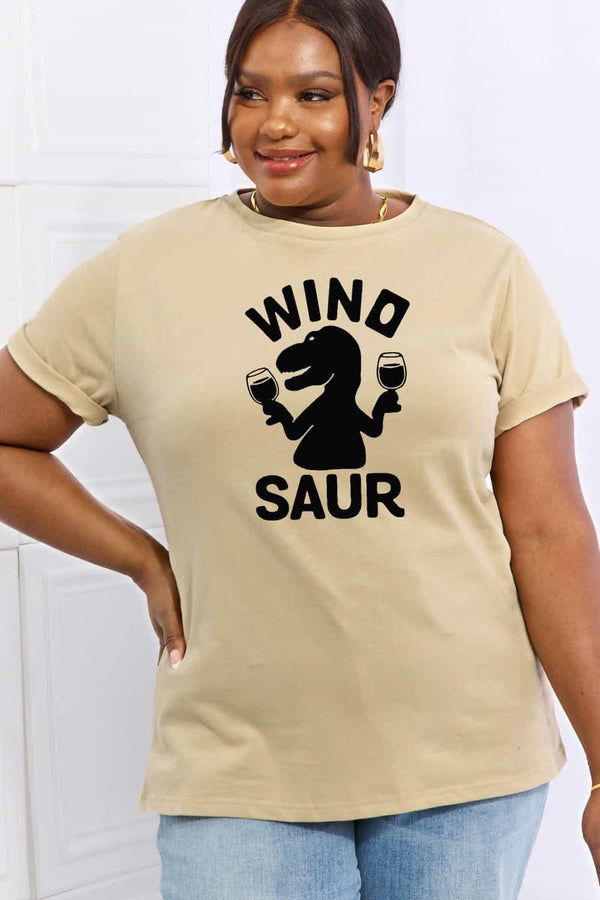 Simply Love Full Size WINOSAUR Graphic Cotton Tee - Crazy Like a Daisy Boutique #