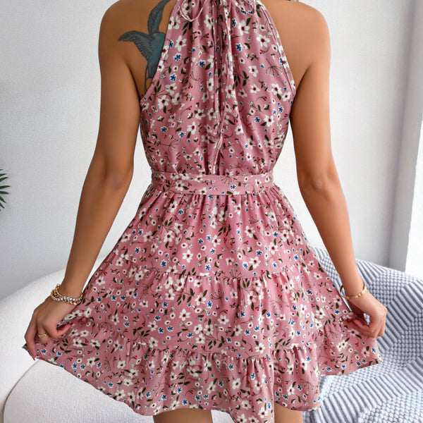 Tied Printed Grecian Neck Mini Dress - Crazy Like a Daisy Boutique #