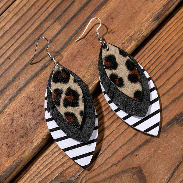 PU Leather Drop Earrings - Crazy Like a Daisy Boutique #