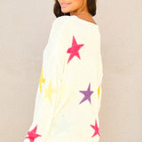 Star Pattern Dropped Shoulder Sweater - Crazy Like a Daisy Boutique #
