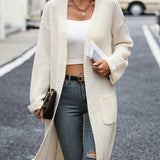 Dropped Shoulder Long Sleeve Cardigan with Pocket - Crazy Like a Daisy Boutique