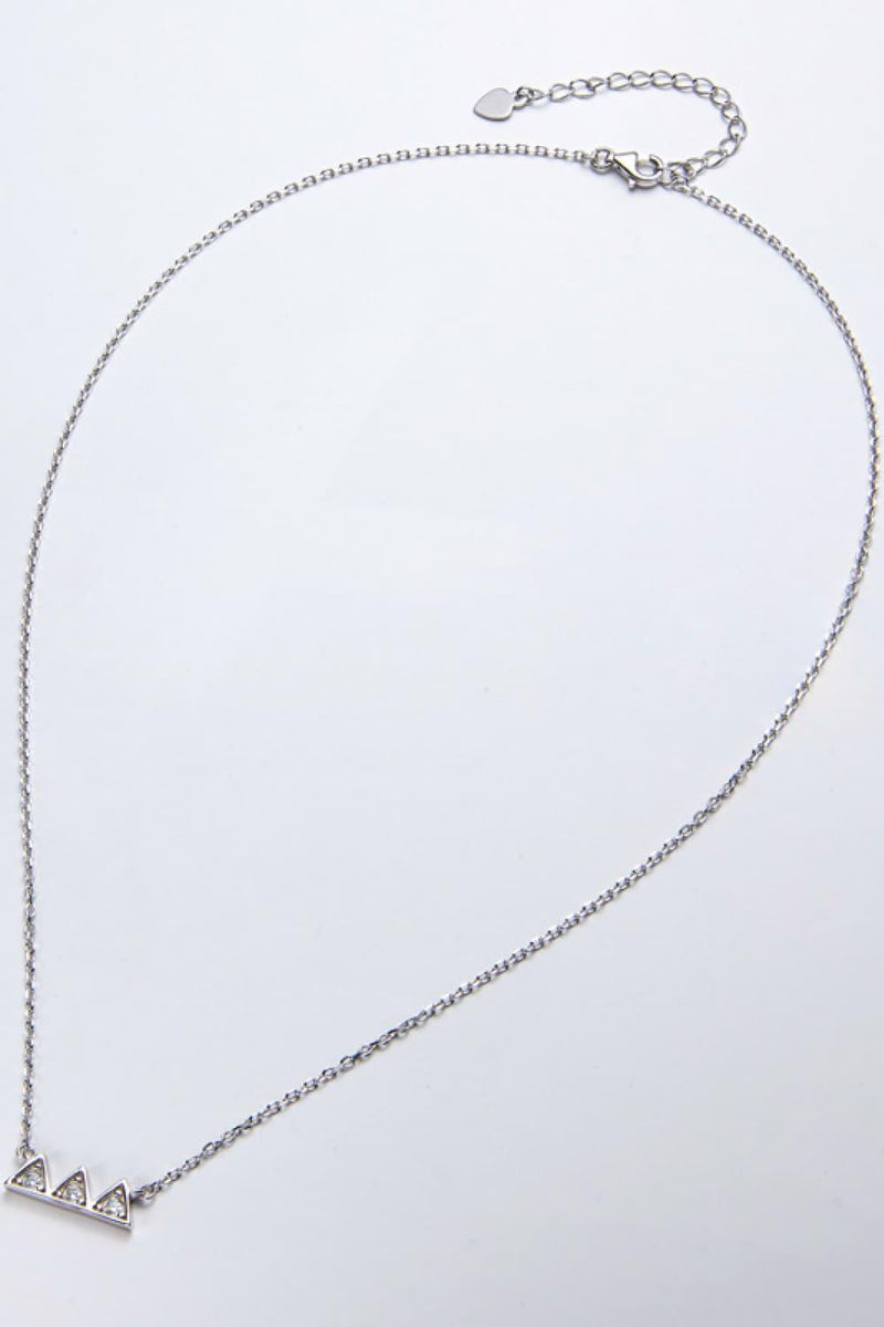 Moissanite Triangle Platinum-Plated Necklace - Crazy Like a Daisy Boutique