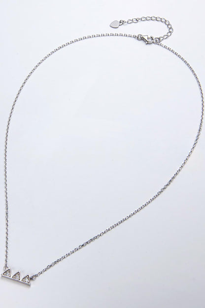 Moissanite Triangle Platinum-Plated Necklace - Crazy Like a Daisy Boutique #