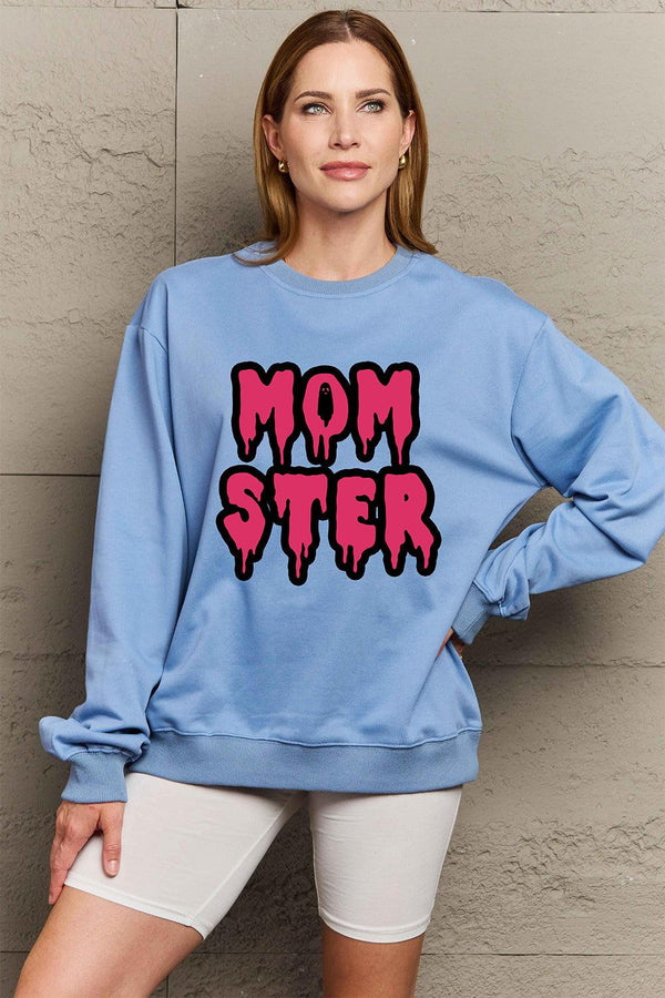 Simply Love Full Size MOM STER Graphic Sweatshirt - Crazy Like a Daisy Boutique