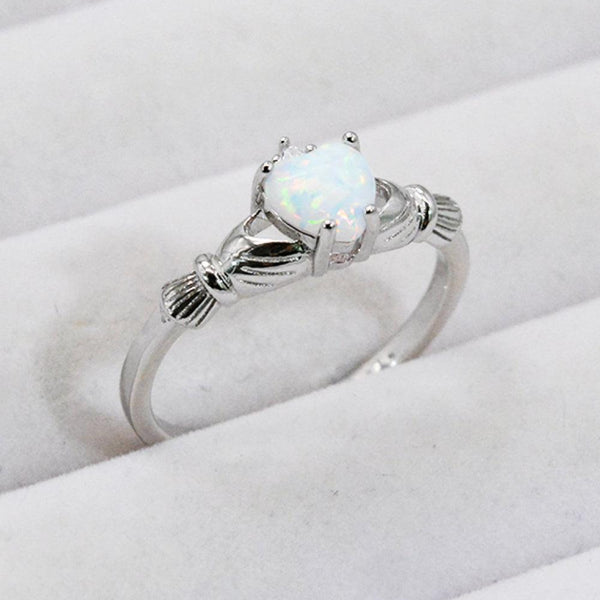 Heart Opal Ring 925 Sterling Silver - Crazy Like a Daisy Boutique #