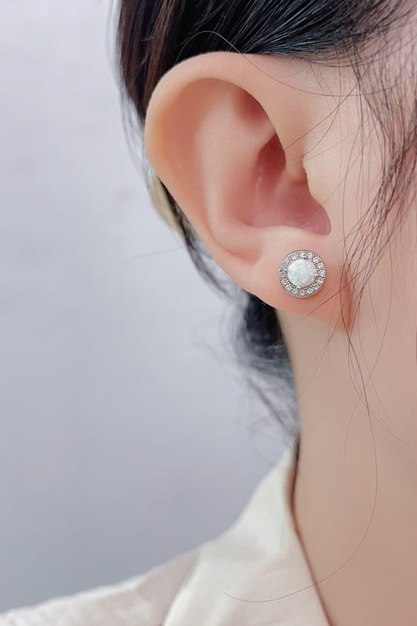 Opal 4-Prong Round Stud Earrings - Crazy Like a Daisy Boutique #