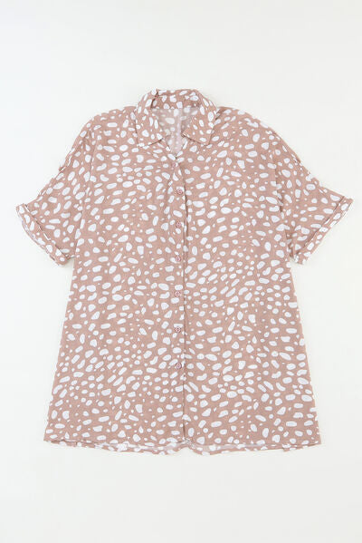 Printed Button Up Half Sleeve Shirt - Crazy Like a Daisy Boutique #