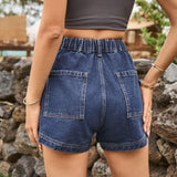 High-Waist Denim Shorts with Pockets - Crazy Like a Daisy Boutique
