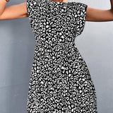Leopard Round Neck Mini Dress - Crazy Like a Daisy Boutique