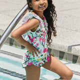 Marina West Swim Bring Me Flowers V-Neck One Piece Swimsuit Cherry Blossom Cream KIDS - Crazy Like a Daisy Boutique #
