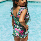 Marina West Swim Bring Me Flowers V-Neck One Piece Swimsuit In Sage KIDS - Crazy Like a Daisy Boutique