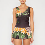 Marina West Swim Clear Waters Swim Dress in Aloha Brown - Crazy Like a Daisy Boutique
