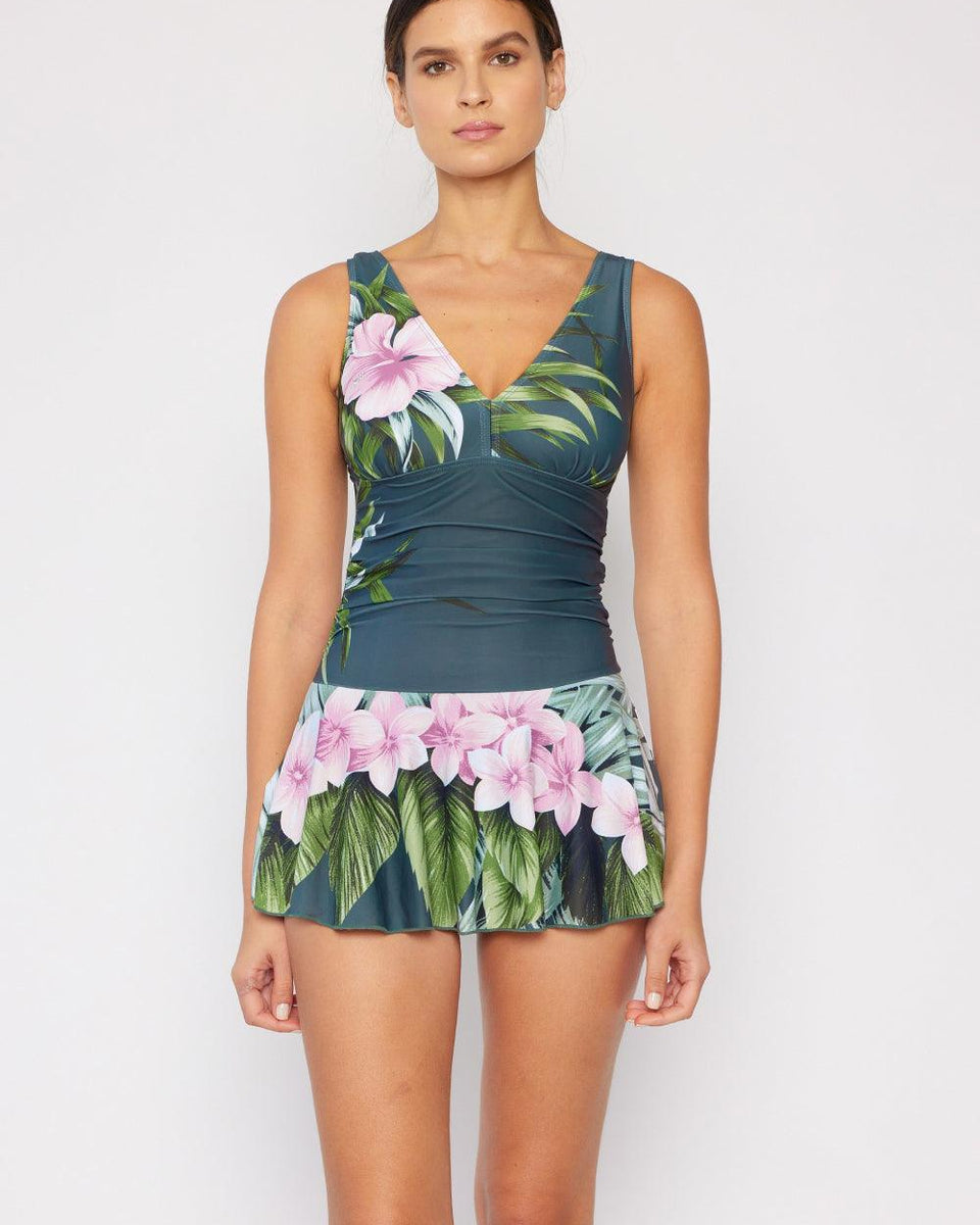 Marina West Swim Clear Waters Swim Dress in Aloha Forest - Crazy Like a Daisy Boutique