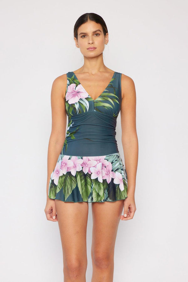 Marina West Swim Clear Waters Swim Dress in Aloha Forest - Crazy Like a Daisy Boutique