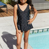 Marina West Swim Clear Waters Swim Dress in Black/White Dot KIDS - Crazy Like a Daisy Boutique #