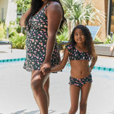 Marina West Swim Clear Waters Two-Piece Swim Set in Black Roses - Crazy Like a Daisy Boutique #