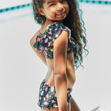 Marina West Swim Clear Waters Two-Piece Swim Set in Black Roses KIDS - Crazy Like a Daisy Boutique
