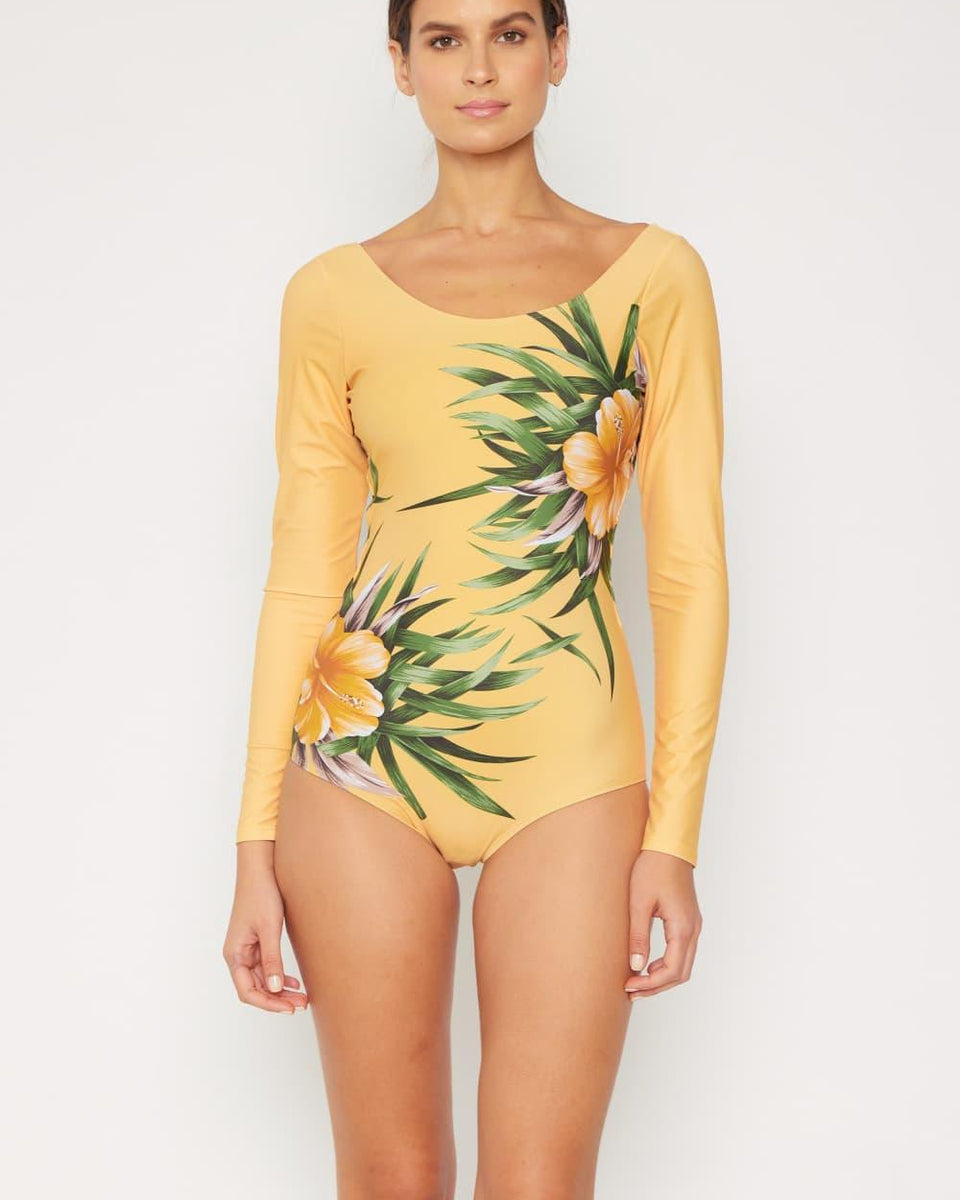 Marina West Swim Cool Down Longsleeve One-Piece Swimsuit - Crazy Like a Daisy Boutique
