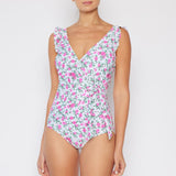 Marina West Swim Float On in Roses Off-White Ruffle Faux Wrap One-Piece - Crazy Like a Daisy Boutique #
