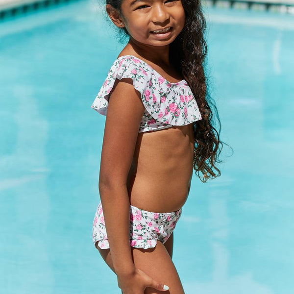 Marina West Swim Float On in Roses Off-White Ruffle Two-Piece Swim Set KIDS - Crazy Like a Daisy Boutique #