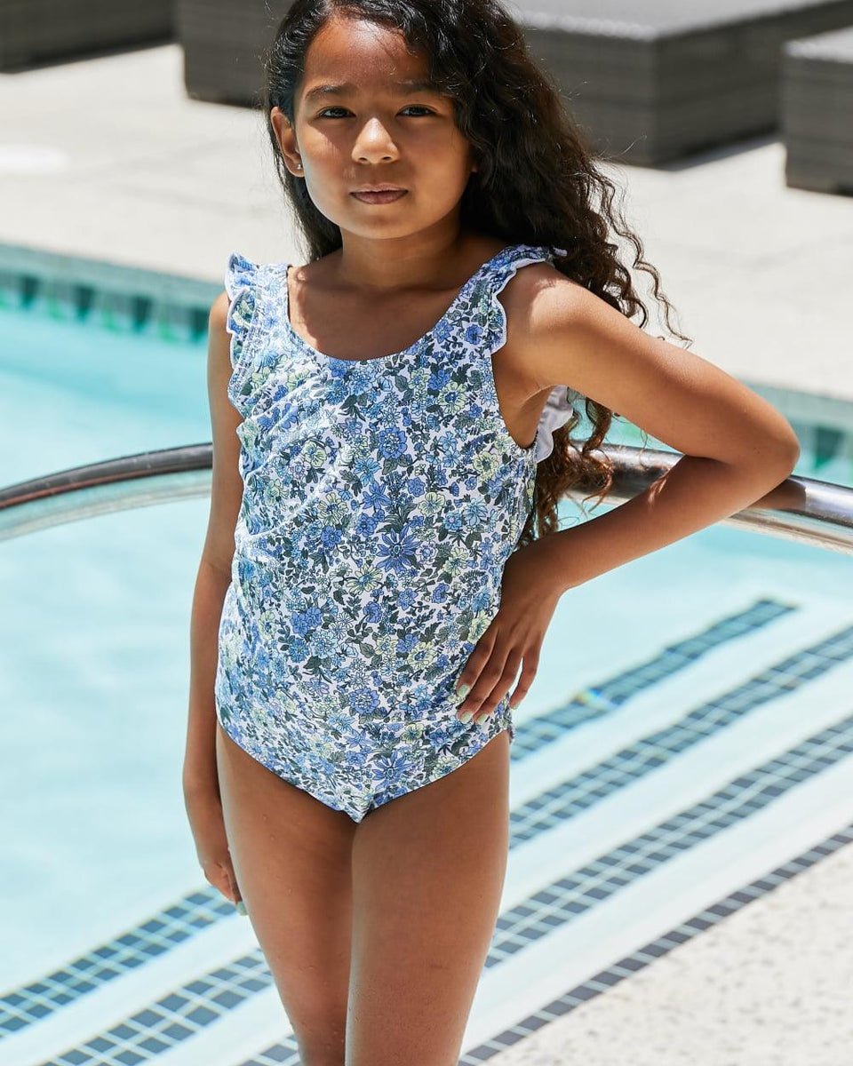 Marina West Swim Salty Air Round Neck One-Piece in Blue KIDS - Crazy Like a Daisy Boutique