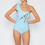 Marina West Swim Vacay Mode in Pastel Blue One Shoulder Swimsuit - Crazy Like a Daisy Boutique