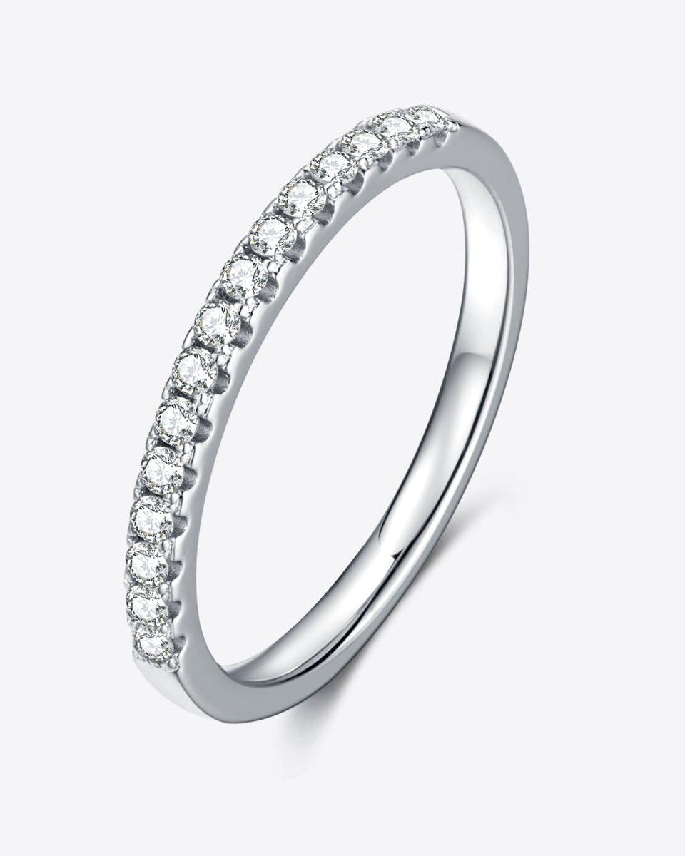Moissanite Platinum-Plated Half-Eternity Ring - Crazy Like a Daisy Boutique