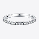 Moissanite Platinum-Plated Half-Eternity Ring - Crazy Like a Daisy Boutique