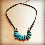 Natural Turquoise leather cord necklace - Crazy Like a Daisy Boutique