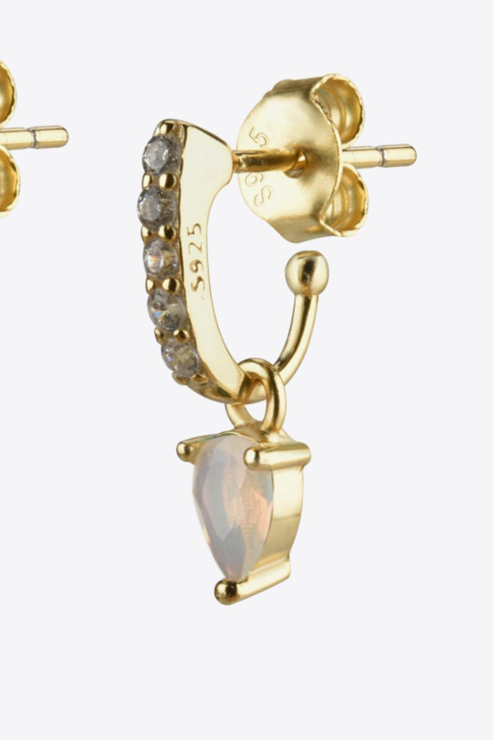 Opal 925 Sterling Silver Drop Earrings - Crazy Like a Daisy Boutique