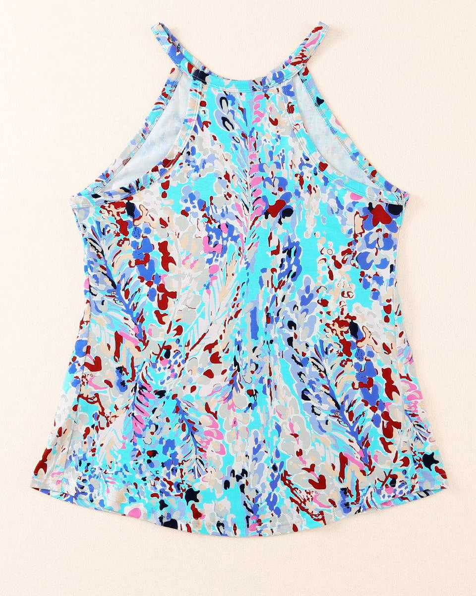 Printed Round Neck Tank Top - Crazy Like a Daisy Boutique