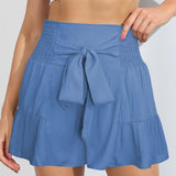 Smocked Tie-Front High-Rise Shorts - Crazy Like a Daisy Boutique