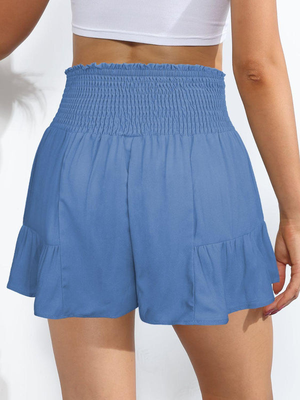 Smocked Tie-Front High-Rise Shorts - Crazy Like a Daisy Boutique
