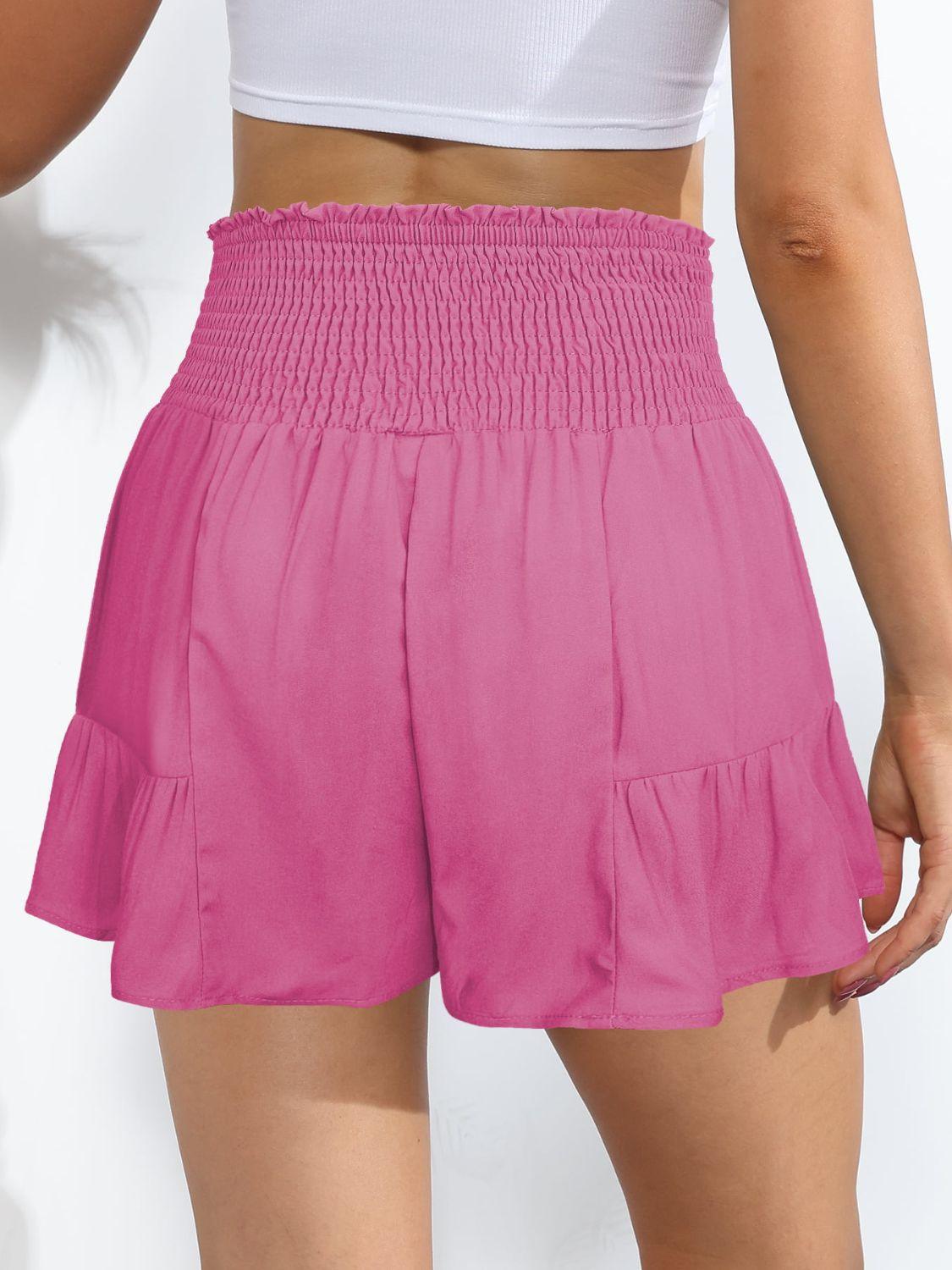Smocked Tie-Front High-Rise Shorts - Crazy Like a Daisy Boutique #