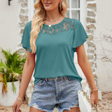 Spliced Lace Flutter Sleeve Top - Crazy Like a Daisy Boutique