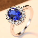 Synthetic Sapphire 925 Sterling Silver Ring - Crazy Like a Daisy Boutique