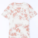 Tie-Dye Round Neck Short Sleeve Tunic Tee - Crazy Like a Daisy Boutique