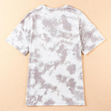 Tie-Dye Round Neck Short Sleeve Tunic Tee - Crazy Like a Daisy Boutique