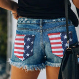 US Flag Distressed Denim Shorts - Crazy Like a Daisy Boutique #