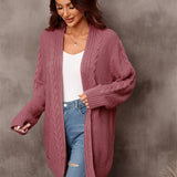 Warm Fall Mixed Knit Open Front Longline Cardigan - Crazy Like a Daisy Boutique