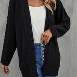 Warm Fall Mixed Knit Open Front Longline Cardigan - Crazy Like a Daisy Boutique