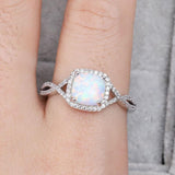 White Opal Contrast Crisscross Ring - Crazy Like a Daisy Boutique #