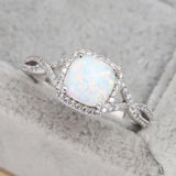 White Opal Contrast Crisscross Ring - Crazy Like a Daisy Boutique #